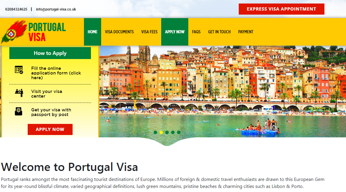 portugal tourist visa apply online